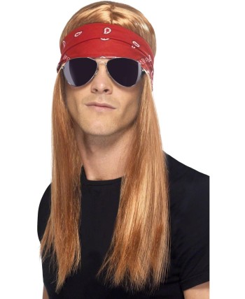 SET AÑOS 90 PELUCA, BANDANA Y GAFAS