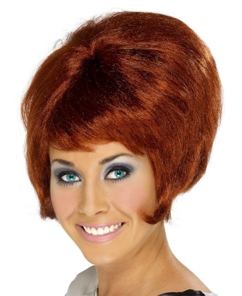 PELUCA AÑOS 60 CORTA CASTAÑA