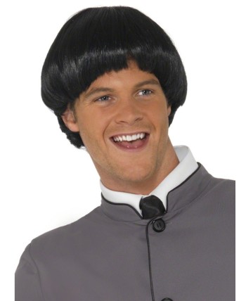 PELUCA HOMBRE BEATLE  NEGRA AÑOS 60 CORTA