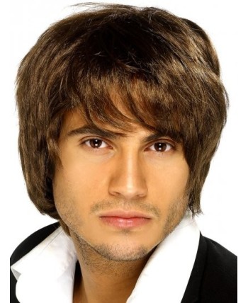 PELUCA HOMBRE CASTAÑA GRUPO MUSICAL