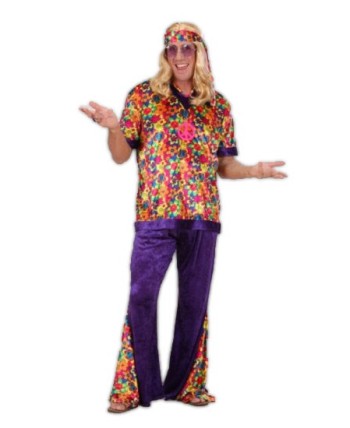 DISFRAZ DE HIPPIE FLOWER POWER PANTALÓN