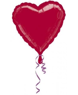 GLOBO DE HELIO CORAZON BORGOÑA METALIZADO