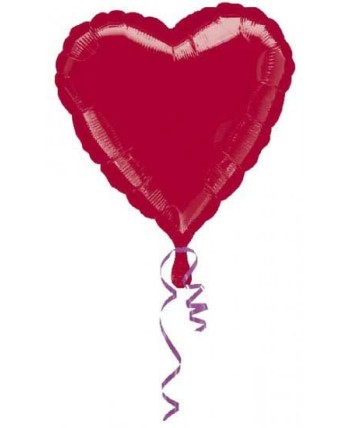 GLOBO DE HELIO CORAZON BORGOÑA METALIZADO