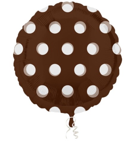 Globo de Helio Marron con Topos Blancos Magicolor