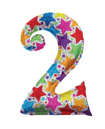 GLOBO DE HELIO HOLOGRAFICO ESTRELLAS NUMERO 2