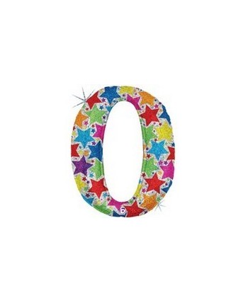 GLOBO DE HELIO HOLOGRAFICO ESTRELLAS NUMERO 0