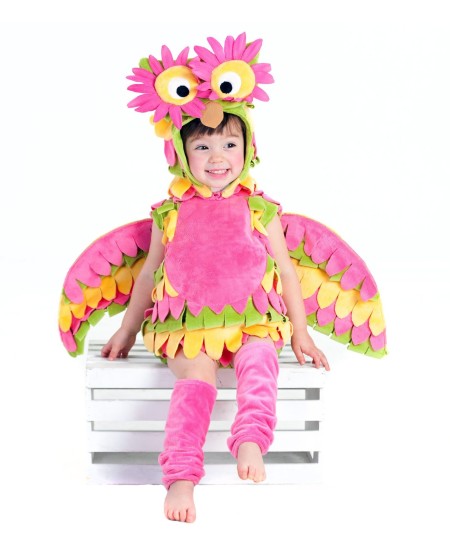 DISFRAZ DE BUHO COLORINES ROSA PARA BEBE