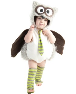 DISFRAZ DE BUHO GORDITO GRIS PARA BEBE