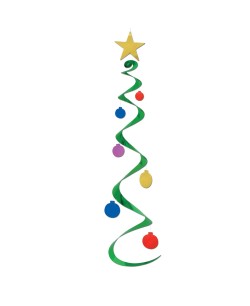 COLGANTES ESPIRAL DECORACION NAVIDAD 3 UNIDADES