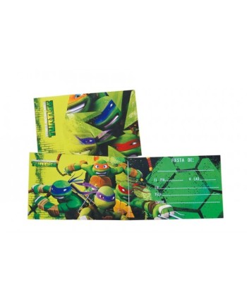 INVITACIONES TORTUGAS NINJA CON SOBRE 6 UNIDADES