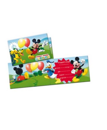 INVITACIONES MICKEY CON SOBRE 6 UNIDADES
