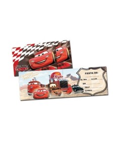 INVITACIONES CARS CON SOBRE 6 UNIDADES