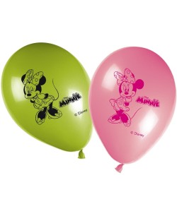 GLOBOS MINNIE 8 UNIDADES PISTACHO Y ROSA