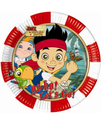 PLATOS JAKE Y LOS PIRATAS 8 UNIDADES