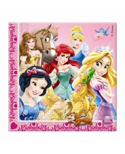 SERVILLETAS PRINCESAS CON ANIMALES
