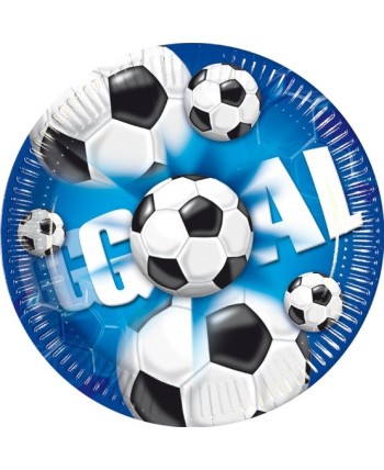 PLATOS FUTBOL GOOL AZUL 10 UNIDADES