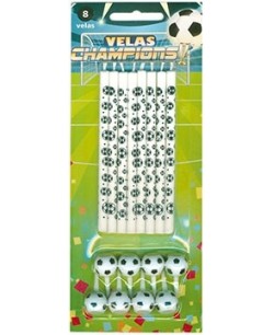VELAS FUTBOL 8 UNIDADES
