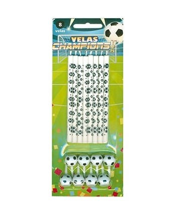 VELAS FUTBOL 8 UNIDADES