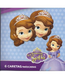 CARETAS PRINCESA SOFIA 6 UNIDADES