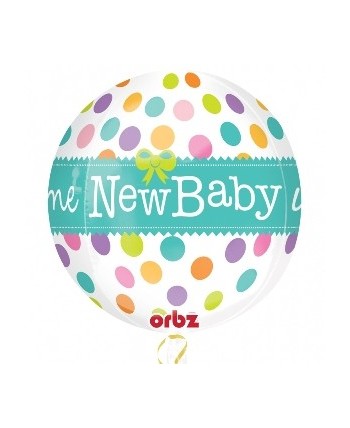 GLOBO DE HELIO RECIEN NACIDO TOPOS DE COLORES