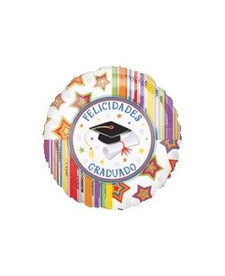GLOBO DE HELIO FELICIDADES GRADUADO