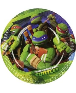 PLATOS TORTUGAS NINJAS PEQUEÑOS 8 UNIDADES
