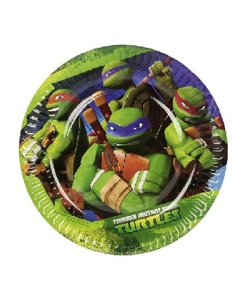 PLATOS TORTUGAS NINJAS PEQUEÑOS 8 UNIDADES