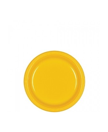 PLATO AMARILLO DE PLASTICO 10 UNIDADES
