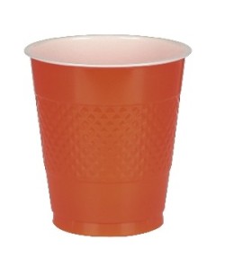 VASO NARANJA PLASTICO 10 UNIDADES