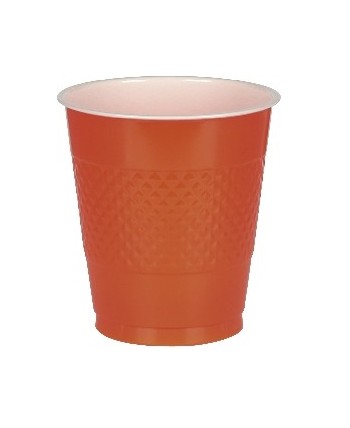 VASO NARANJA PLASTICO 10 UNIDADES