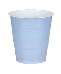 VASO AZUL PASTEL PLASTICO 10 UNIDADES
