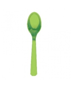 CUCHARILLAS VERDE KIWI PLASTICO 10 UNIDADES