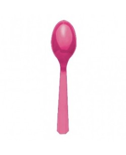 CUCHARILLAS FUCSIA PLASTICO 10 UNIDADES