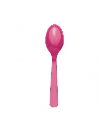 CUCHARILLAS FUCSIA PLASTICO 10 UNIDADES