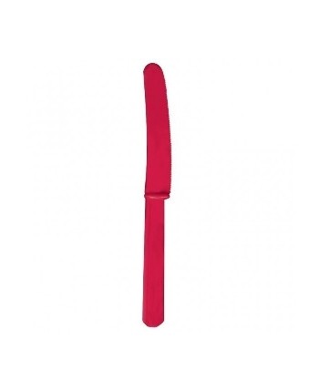 CUCHILLOS ROJOS PLASTICO 10 UNIDADES