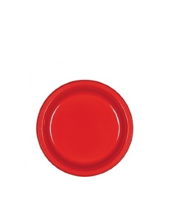 PLATO ROJO PLASTICO 10 UNIDADES