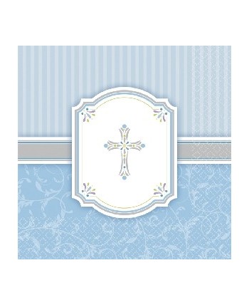 SERVILLETAS MI PRIMERA COMUNION AZUL 16 UNIDADES