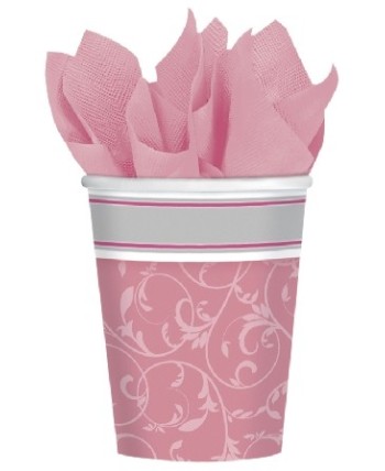 VASOS MI PRIMERA COMUNON ROSA 8 UNIDADES