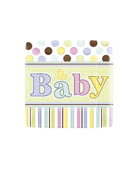 PLATO CUADRADO BABY SHOWER 18 UNIDADES