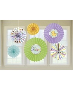 SET ABANICOS BABY SHOWER 6 UNIDADES