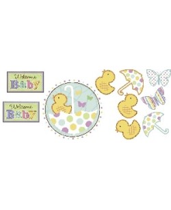 DECO PARED FIESTA BABY SHOWER 12 PIEZAS