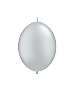 BOLSA 10 GLOBOS GUIRNALDA PLATA PERLADO