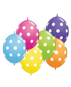 BOLSA 10 GLOBOS GUIRNALDA TOPOS MULTICOLOR