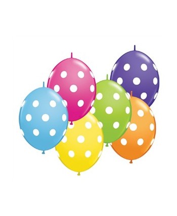 BOLSA 10 GLOBOS GUIRNALDA TOPOS MULTICOLOR