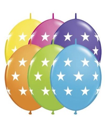 BOLSA 10 GLOBOS GUIRNALDA ESTRELLAS MULTICOLOR