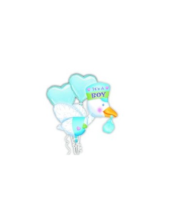 BOUQUET DE GLOBOS CIGÜEÑA NIÑO