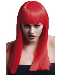 PELUCA ALEXIA ROJO NEON CALIDAD DE LUJO