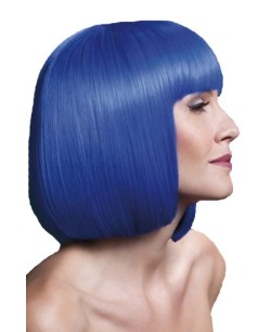 PELUCA ELISE AZUL NEON CALIDAD DE LUJO