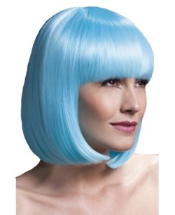 PELUCA ELISE AZUL CIELO NEON CALIDAD DE LUJO