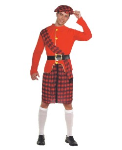 DISFRAZ DE ESCOCES CASACA ROJA PARA HOMBRE